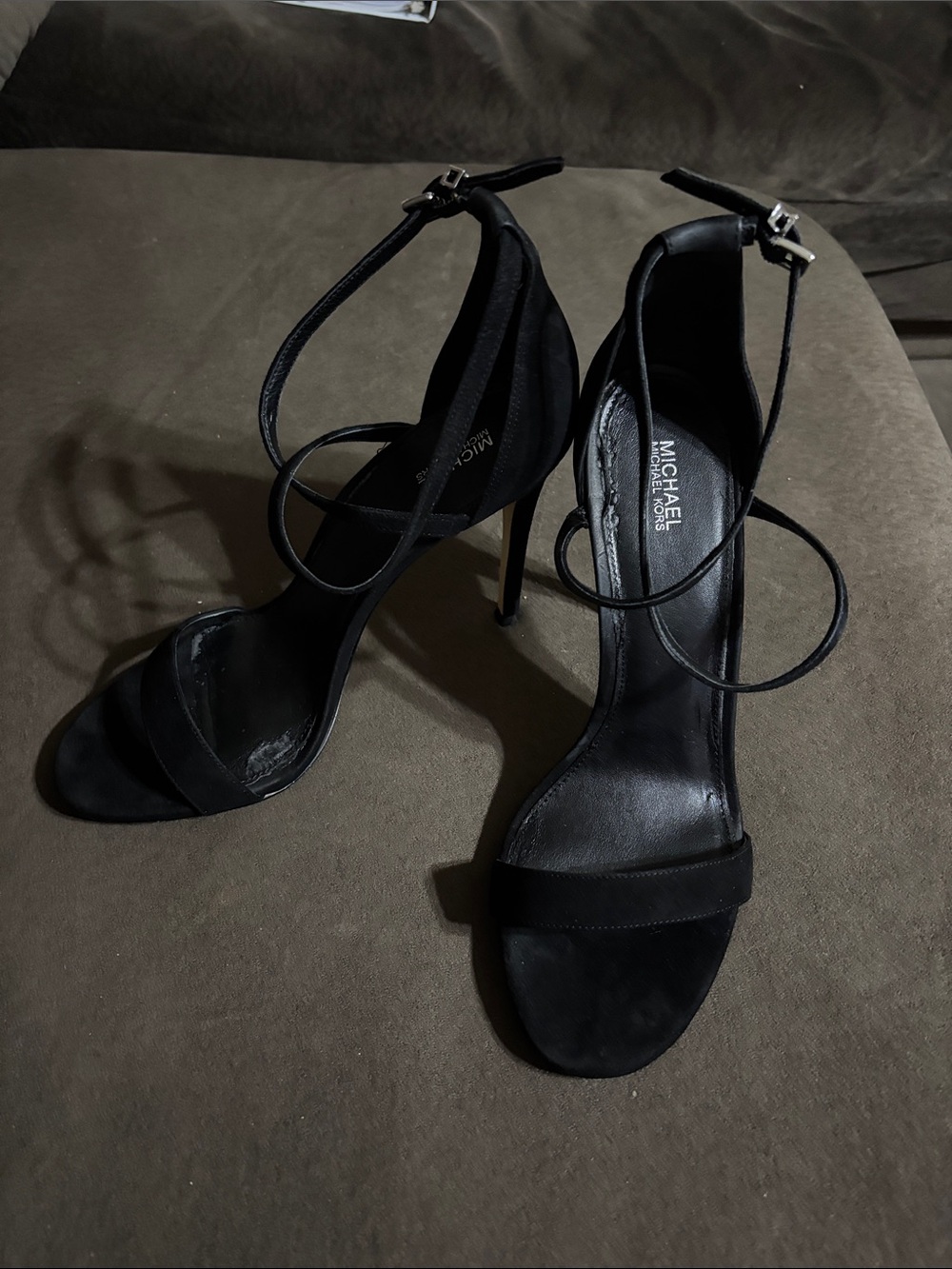 Michael Kors Black Strappy Ankle-Tie Stilettos